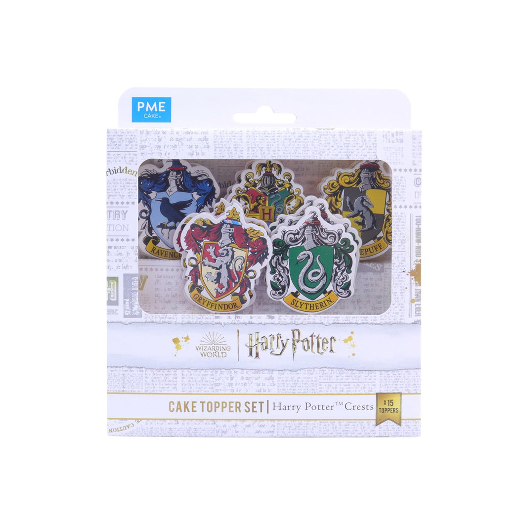 PME Harry Potter Cake Toppers, Pack of 25, Hogwarts Crests