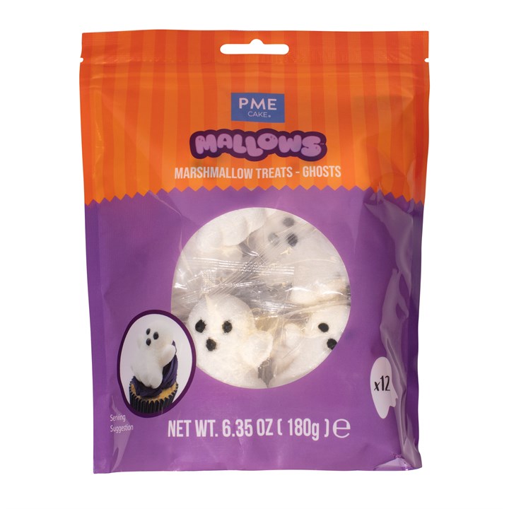 PME Halloween Marshmallows - Pack of 12 Ghosts (180g)
