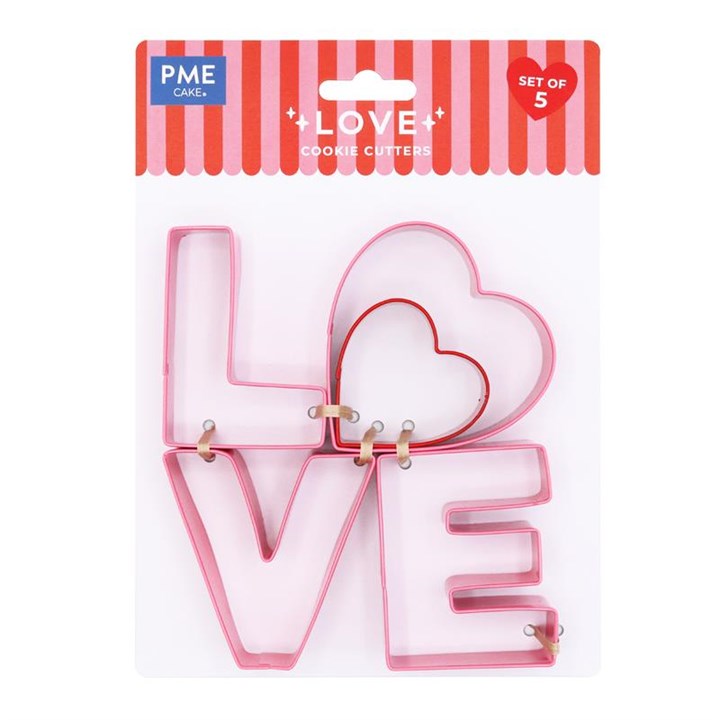 Valentines Cookie Cutter Set of 5 - LOVE