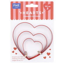 Load image into Gallery viewer, Valentines Cookie Cutter Set of 3 - Hearts
