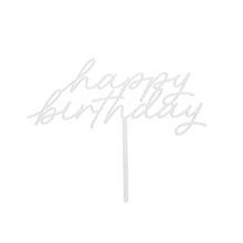 Load image into Gallery viewer, White 'Happy' Birthday' Acrylic Cake Topper
