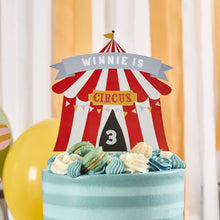 Load image into Gallery viewer, Circus Customisable Card Cake Topper

