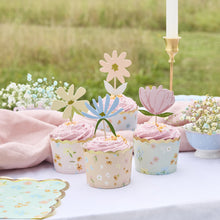 Load image into Gallery viewer, Floral Food Picks &amp; Food Cups Set - Pack of 12
