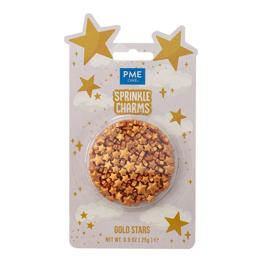 Gold Stars Sprinkle Charms