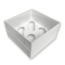 Load image into Gallery viewer, White Cupcake Box with Clear Lid
