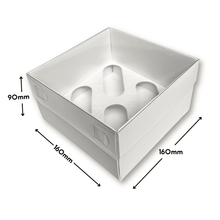 Load image into Gallery viewer, White Cupcake Box with Clear Lid (Holds 4)
