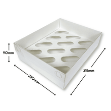 Load image into Gallery viewer, White Cupcake Box with Clear Lid (Holds 12)
