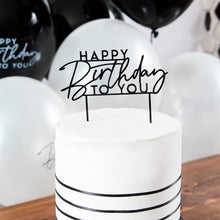 Load image into Gallery viewer, Black &#39;Happy Birthday To You&#39; Acrylic Cake Topper
