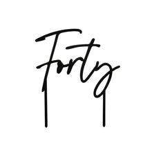 Load image into Gallery viewer, Black &#39;Forty&#39; Acrylic Cake Topper
