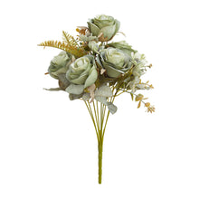 Load image into Gallery viewer, Artificial Silk Rose, Anemone &amp; Foliage Bouquet (Sage)
