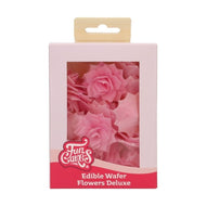 Pink Medium Rose Rosalia Deluxe Wafer Flowers Pack Of 15