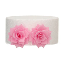 Load image into Gallery viewer, Pink Medium Rose Rosalia Deluxe Wafer Flowers Pack Of 15
