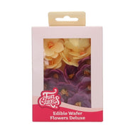 Purple/Yellow Small Hydrangea Deluxe Wafer Flowers Pack Of 18