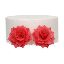 Load image into Gallery viewer, Red Medium Rose Rosalia Deluxe Wafer Flowers Pack Of 15
