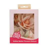 White Large Magnolia Deluxe Wafer Flowers Pack Of 6