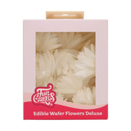 White Medium Aster Deluxe Wafer Flowers Pack Of 14