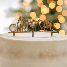 Load image into Gallery viewer, Wooden Merry Christmas Cake Topper
