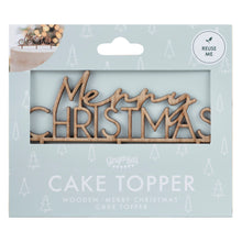 Load image into Gallery viewer, Wooden Merry Christmas Cake Topper
