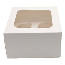 Load image into Gallery viewer, 4" Deep White Cupcake Box With Window
