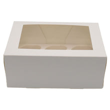 Load image into Gallery viewer, 4" Deep White Cupcake Box With Window
