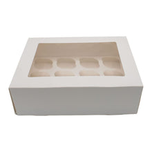 Load image into Gallery viewer, 4" Deep White Cupcake Box With Window
