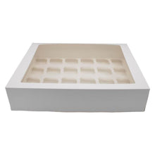 Load image into Gallery viewer, 4" Deep White Cupcake Box With Window
