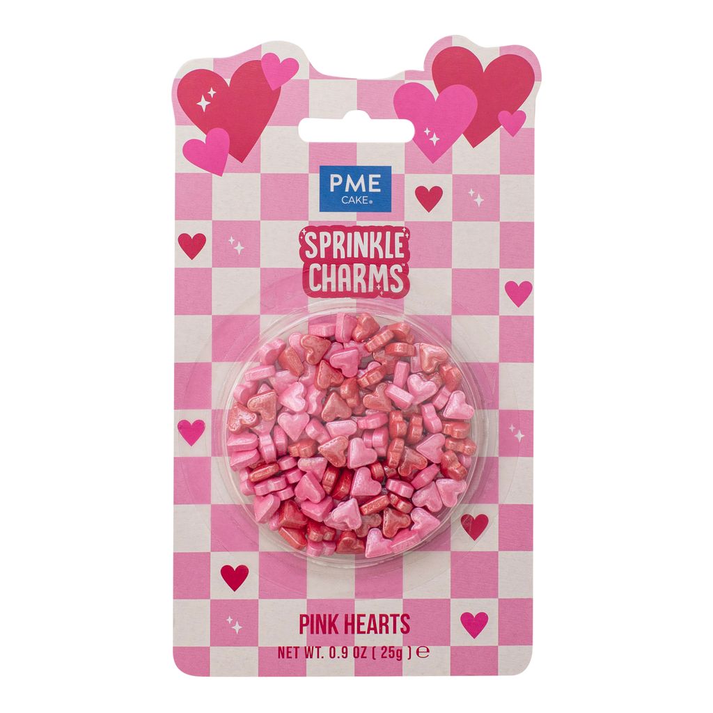 Pink Hearts Sprinkle Charms