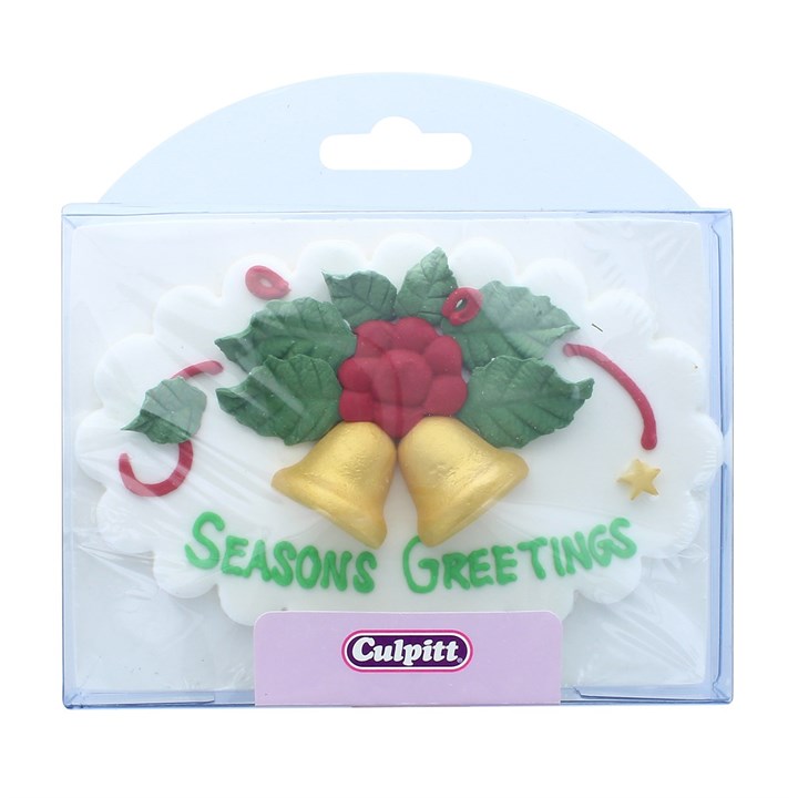 Seasons Greetings Bell Sugar Plaque