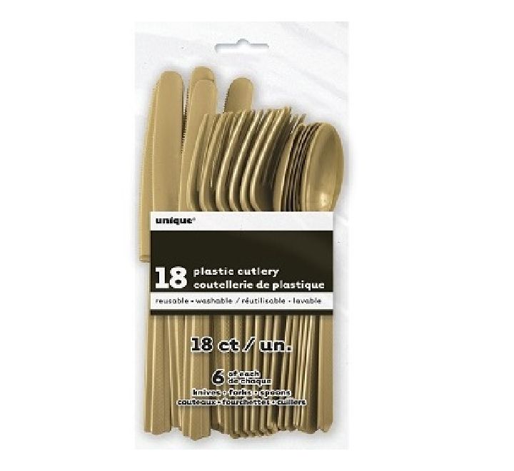 Gold Plastic Cutlery