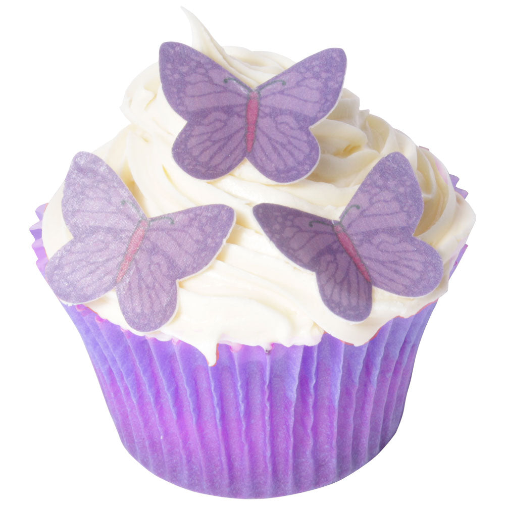 Small Vivid Purple Edible Wafer Butterflies