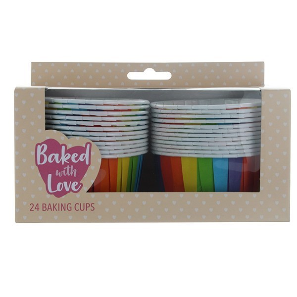 24 Rainbow Baking Cups