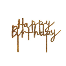 Load image into Gallery viewer, Glitter Acrylic Happy Birthday Cake Topper
