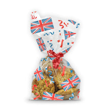 Load image into Gallery viewer, Union Jack Cello Treat Bags With Twist Ties
