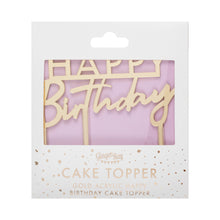 Load image into Gallery viewer, Gold Acrylic Happy Birthday Cake Topper
