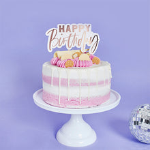 Load image into Gallery viewer, Happy Birthday Rose Gold Cake Topper
