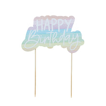Load image into Gallery viewer, Eco Rainbow &#39;Happy Birthday&#39; Paper Cake Topper
