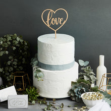 Load image into Gallery viewer, Wooden Love Cake Topper
