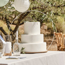 Load image into Gallery viewer, Wooden Hoop Wedding Cake Stand
